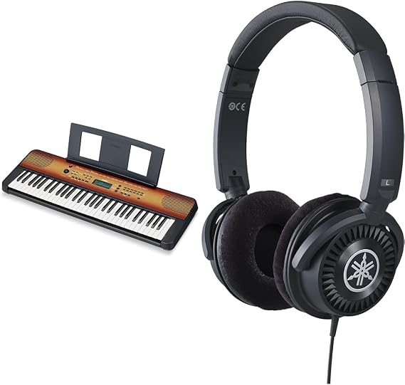Yamaha Digital Keyboard PSR-E360MA, Maple - Entry-level digital keyboard bundled with HPH-150 Headphones