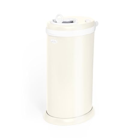Ubbi Stainless Steel Diaper Pail, No Special Bags, Odor-Locking, Ivory