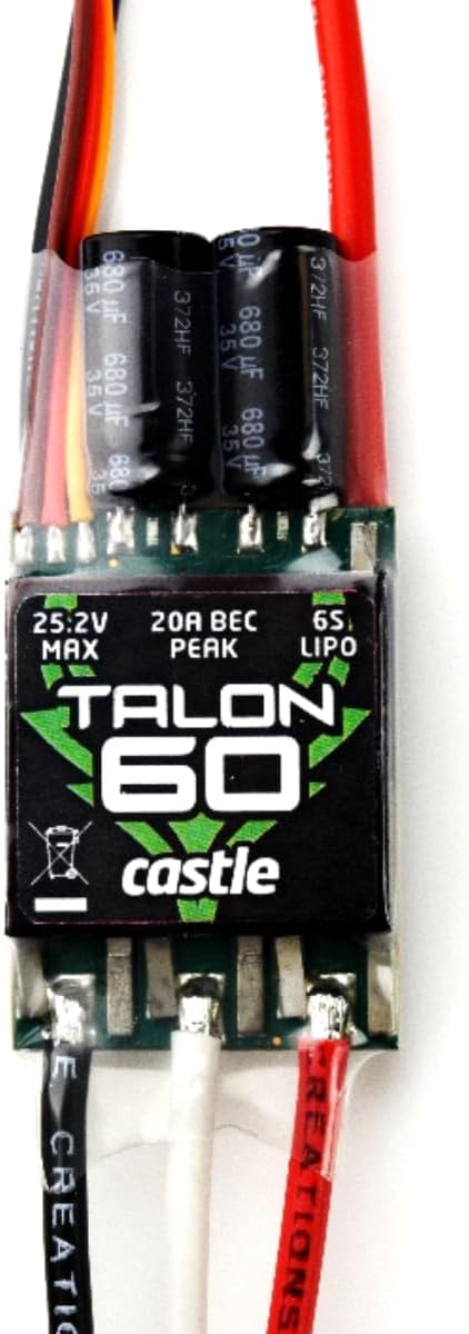 Castle Creations Talon 60 60-Amp 6S MAX Heavy Duty BEC 010016300 CSE010016300 Speed Controls Aircraft