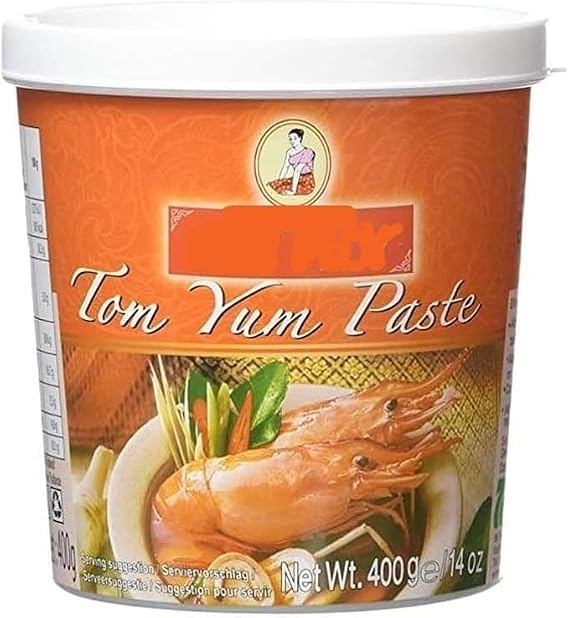 Thai Curry Paste 400g – Authentic Thai Style Cooking Paste Variety, Red, Green, Yellow, Massaman, Panang & Tom Yum Flavours, Aromatic Base for Easy Home Cooking (Tom Yum)