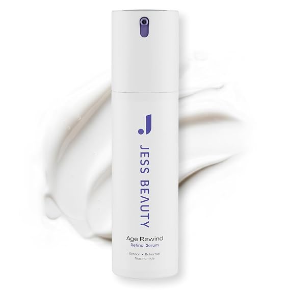 JESS BEAUTY | Age Rewind Retinol Serum | Gentle Retinol Treatment with Bakuchiol, Niacinamide & Panthenol | Smooths Fine Lines, Brightens & Renews Skin Overnight | Korean Skincare 1 fl oz