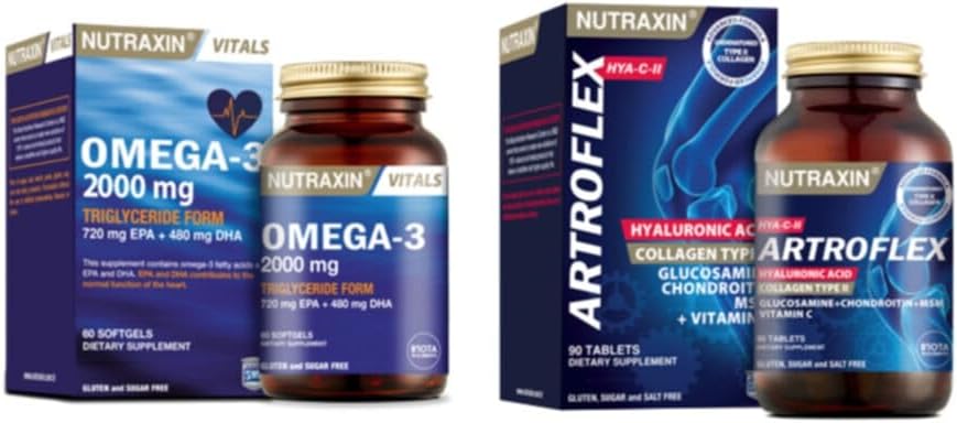 Nutraxin Omega-3 2000 mg 60 YumuÅak KapsÃ¼l + Artroflex Hya-C-II Glukozamin 90 Tablet Seti
