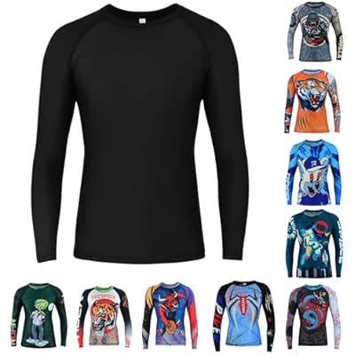 Roar BJJ Kids MMA Rash Guard Training No-Gi and Gi Jiu Jitsu Rashguard MMA Grappling Compression Shirts Wrestling