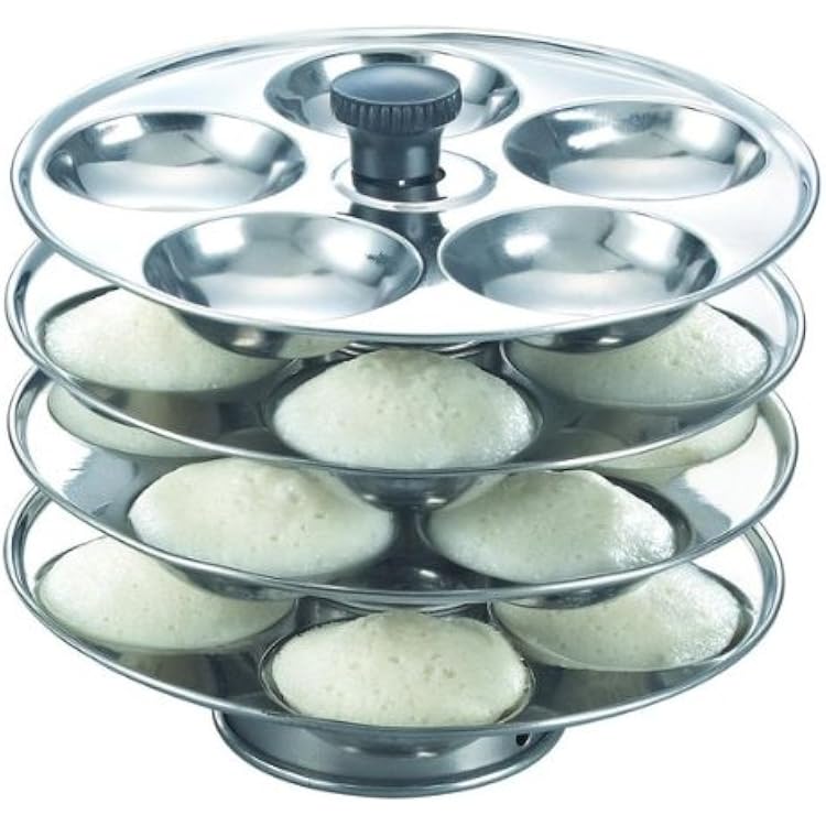 Prestige Stainless Steel 4 Plate Mini Idli Stand - Makes 20 Mini Idlis