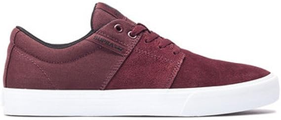 Supra Men's Yorek Low Burgundy/White Sneaker Men's 8, Women's 9.5 D (M)