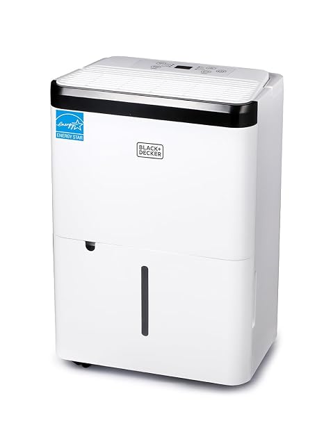 BLACK+DECKER 1000 Sq. Ft. Dehumidifier, Up To 9 Pints Per Day, BDT08TW | Dehumidifier for Home, Bedroom and Basement, Up To 9 Pints Per Day, 3.3-Pint Bucket, LED Display, Auto Defrost & Restart