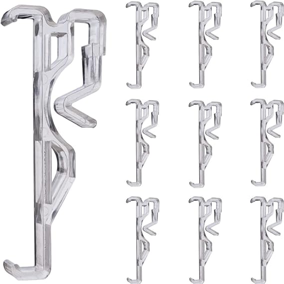 Valance Clips 10pcs 2.5inch Clear Plastic Hidden Retainer Holder Clip for Window Blind Valance,Horizontal Faux & Wood Blinds Parts