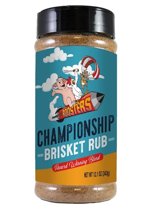 Roosters Championship Brisket Rub - Award Winning Seasoning - Large 12.1 oz