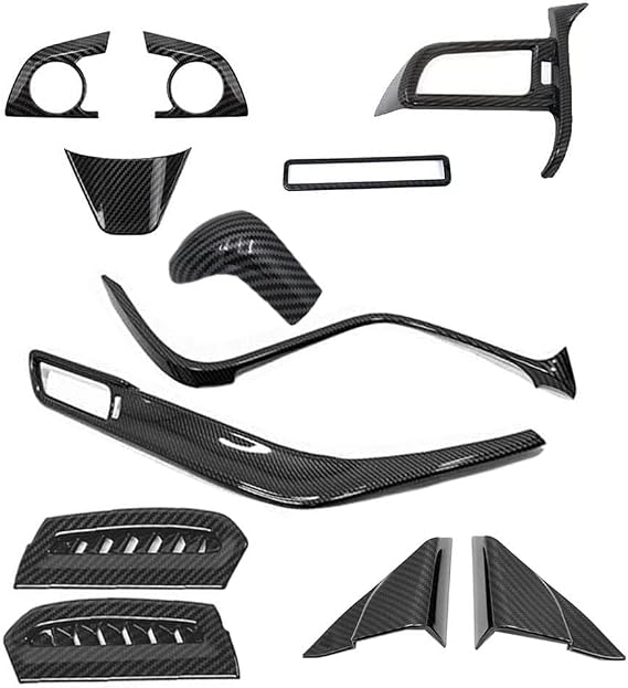 XITER ABS Carbon Fiber Instrument Panel Console Center Frame Decorative Air Outlet Trims Steering Wheel Cover molding Automotive Full set of car interiors For Toyota Camry 2018-2024 (Carbon Fibre)