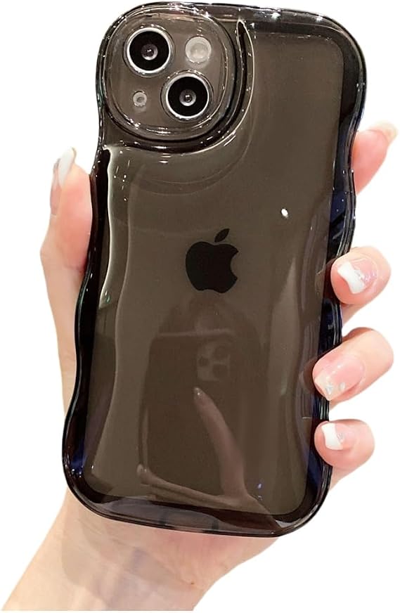 Compatible iPhone 14 Pro Max Case Transparent Clear Acrylic Stand Storage Wave-shaped Side Cute Soft Korean iPhone 14 Pro Max Cover Wave Oshi-katsu Ladies Women Stylish Camera Protection