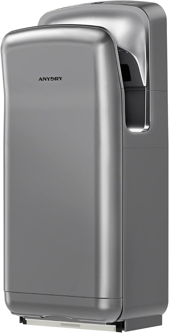 anydry 2005H Hand Dryer,Commercial Electric Hand Dryer,With Sponge Filter,Super Powerful,7-10 Seconds to dry,1750-2050 Watts (Silver)