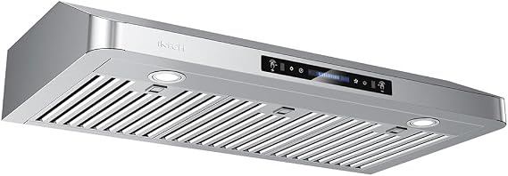 Under Cabinet Range Hood 36 Inch, Stainess Steel Stove Hood with 900 CFM | 4 Speed Gesture Sensing&Touch Control Panel, Low Noise Kitchen Vent with 3 Pcs Baffle Filters