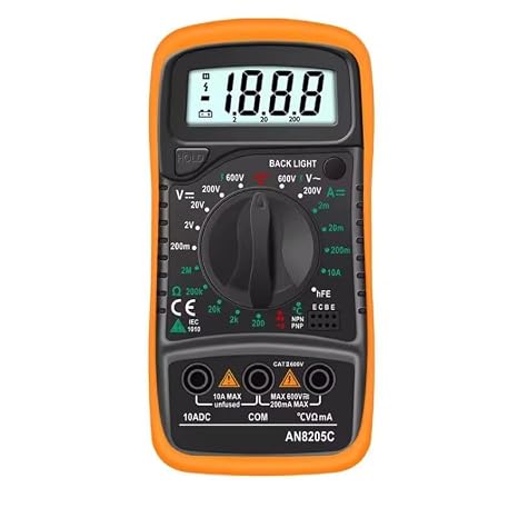 1PC Digital Multimeter AN8205C AC/DC Ammeter Volt Ohm Multimetro Tester Meter with Thermocouple LCD Backlight Portable