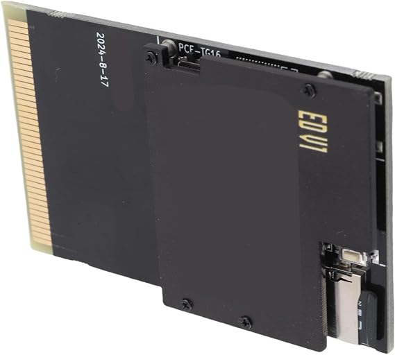 KIMISS 1000-in-1 Game Cartridge Card for PC Engine & TurboGrafx-16, Flash Cartridge for Retro Gaming, Multi-Game Black Gold Board