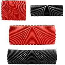 4 Pcs Wood Grain Tool, Rubber Graining Tool Texture Pattern DIY Wood Pattern Graining Tool On All Surfaces, Red + Black