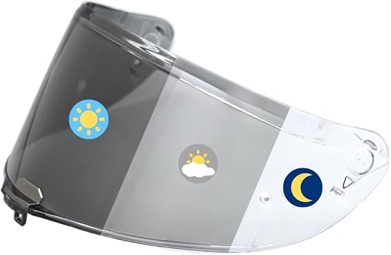 Photochromic Visor Compatible with FF811 Vector II Helmet Shield Transition (FF811/Vector II Clear/Light Smoke)