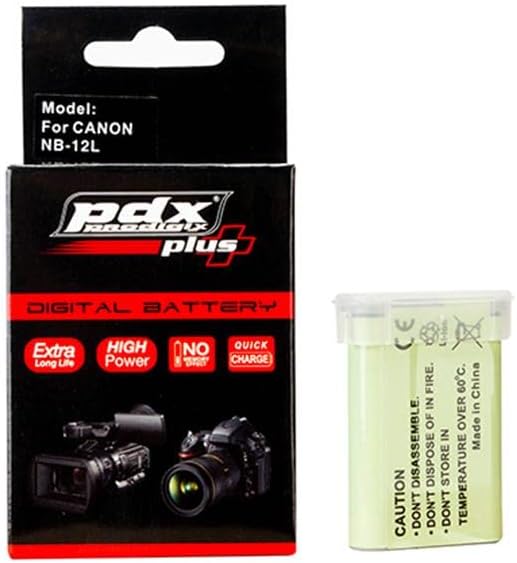 PDX Plus,Canon ile uyumlu NB-12L Powershot Fotoğraf Makinesi Bataryası.