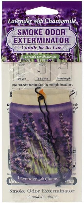 Smoke Odor Exterminator Candle for the Car, Lavender and Chamomile
