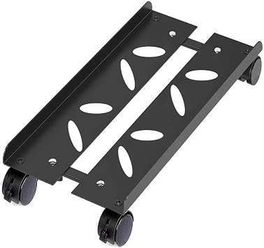 Adjustable Mobile CPU Stand with 4 Caster Wheels - Ventilated Tower Stand, Fits Most PCs - Under Desk CPU Holder, PC Floor Cart, Riser for Gamers and Students