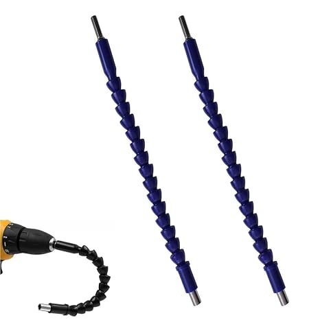 2PCS Superbit Flexible Drill Bit Extension - Superbit Tool, Superbit Screwdriver Flexible, Superbit Flexible Bit Extension, Flexible Drill Bit Extension, Right Angle Drill Adapter, 295mm (Blue)