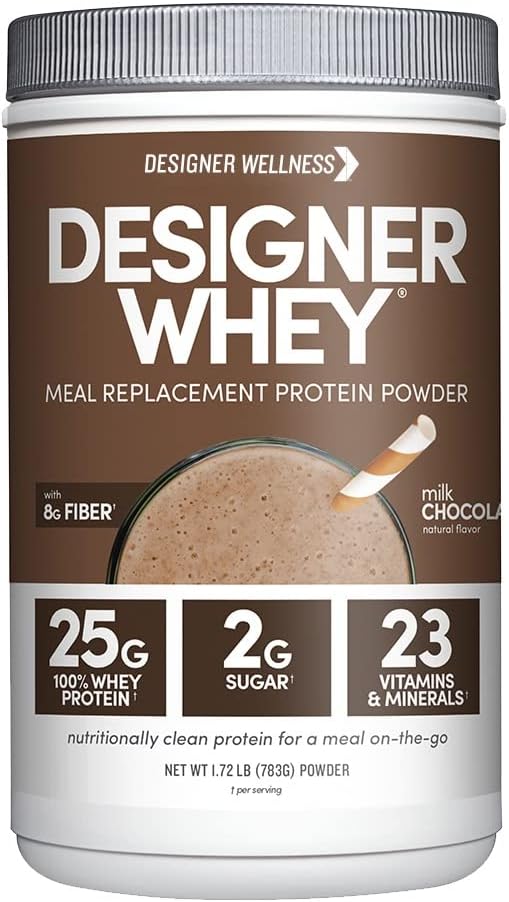 Designer Wellness, Chocolate, Meal Replacement Protein Powder, 1.72 lb