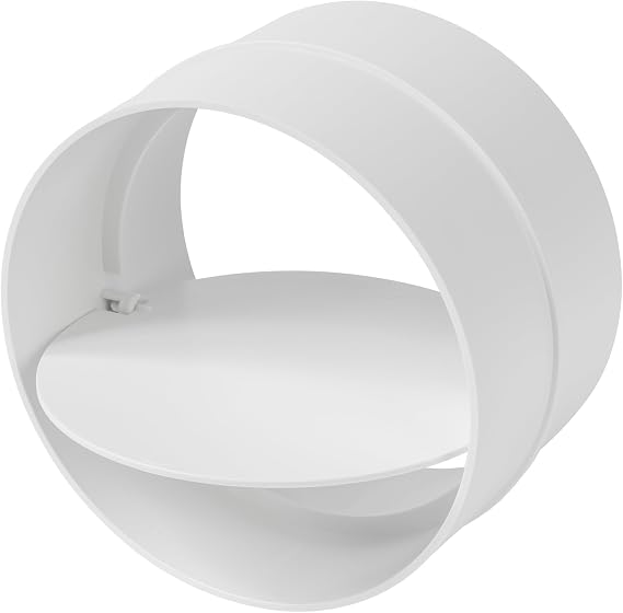 Vent Systems 4 Inch Backdraft Damper - Backdraft Shutter - ABS Plastic Inline Duct Connector Draft - Backflow Blocker - One-Way Airflow Ducting Insert - HVAC Exhaust Connector with Valve