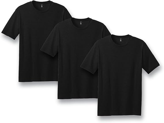 District Perfect Blend CVC Tee - Stylish Casual Short Sleeve T-Shirt for Men & Women, Cotton & Polyester, Black, 2XL