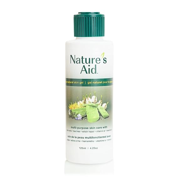 Natures Aid Aloe Vera Skin Gel for Face, Body & Hair, 125ml | The 125ml, small enough for a bag or a glovebox.