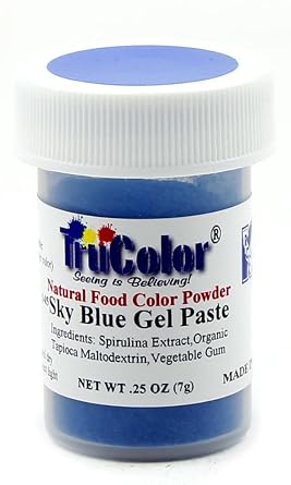 TruColor Sky Blue Natural Gel Paste Powder Food Coloring, 7 Grams