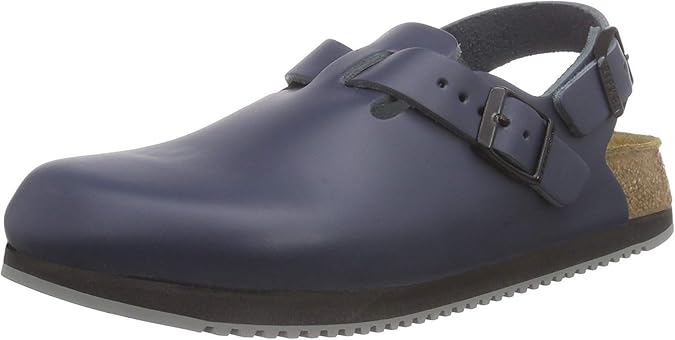 Birkenstock Original Tokyo Leather, Narrow Width, Color: Blue, Size: Lady 11, Men 9, 42 EU