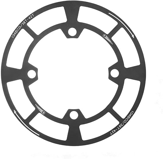 Aluminium Alloy Mountain Bike Chainring Guard 104bcd 4-bolt Disc Protector Cover For 32t 34t 36t Crankset Off-road Cycling Accessory Black(Black-38T-42T)