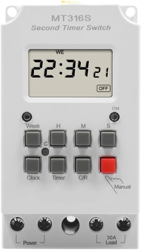 Digital Programmable Timer 220VAC 30A MT316S Digital Automatic Electronic Programmable Timer Switch with Temporizador Digital