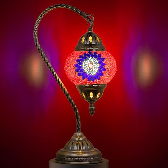 Marrakech Turkish Mosaic Lamp Stained Glass Table Lamp with Tiffany Style