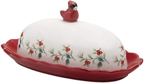 Pfaltzgraff Winterberry Cardinal Butter Dish