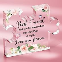 SOUHONEY Best Friend Birthday Gifts for Women, Valentines Day Friend Gifts for Long Distance, Friend Birthday Gifts for Women, Acrylic Puzzle Plaque Gifts for Bestie BFFon Mothers Day -2.8 * 3.3in