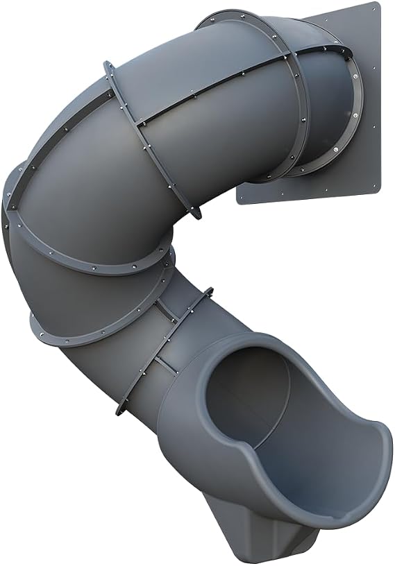 TUSK Turbo Twister 6 ft Rotomolded Playset Tube Slide, Gray