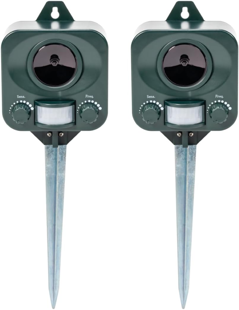 PestBye® Battery Operated Cat Repellent - Ultrasonic Cat Scarer - Set of 2 - Batteries Included