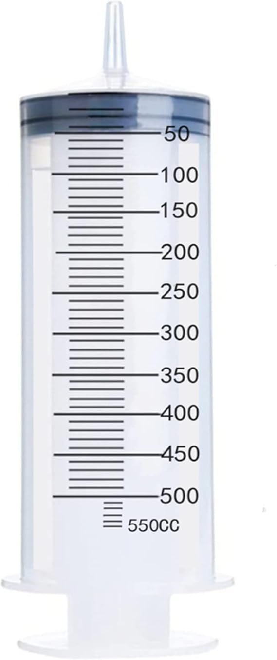 500ml Large Syringe, Plastic Syringe for Scientific Labs, Watering, Refilling (Individual Wrap)