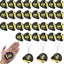30 Pack Small Tape Measure Keychains,Mini Tape Measures Retractable,Pocket Measurement Tape Bulk Easy Read 3 Feet (30, Yellow, 3 Feet)