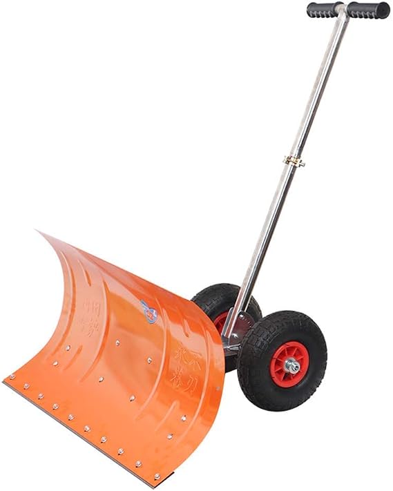Elitte Wheeled Snow Shovel/Pusher Adjustable Rolling Snow Plow Shovels Snow Removal Tool for Car Driveway Camping and Outdoor Emergency