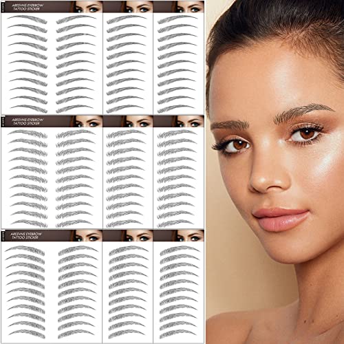Aresvns Realistic Fake Eyebrows - 99 Pairs, 12 Shapes, 4D Waterproof Eyebrow Transfers for Women & Teens - Perfect for Christmas Gifts