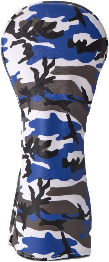 GOOACTION Camo Golf Club Driver Head Cover Leather Camouflage Blue Pattern Design Headcover