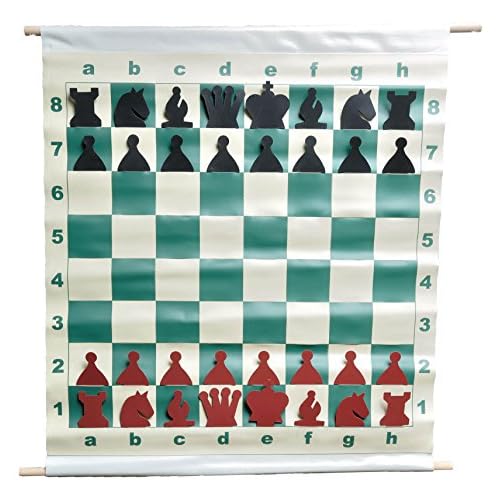 The House of Staunton 28 Slotted-Style Vinyl Demo Chess Set with Deluxe Carrying Bag