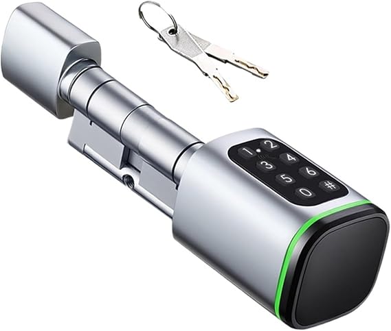Tuya APP Digital Password RFID Card Bluetooth Cylinder Lock TTLock WIFI Remote Contro Keyless Electronic Smart Door(Ttlock Silver,A 45 B 45)