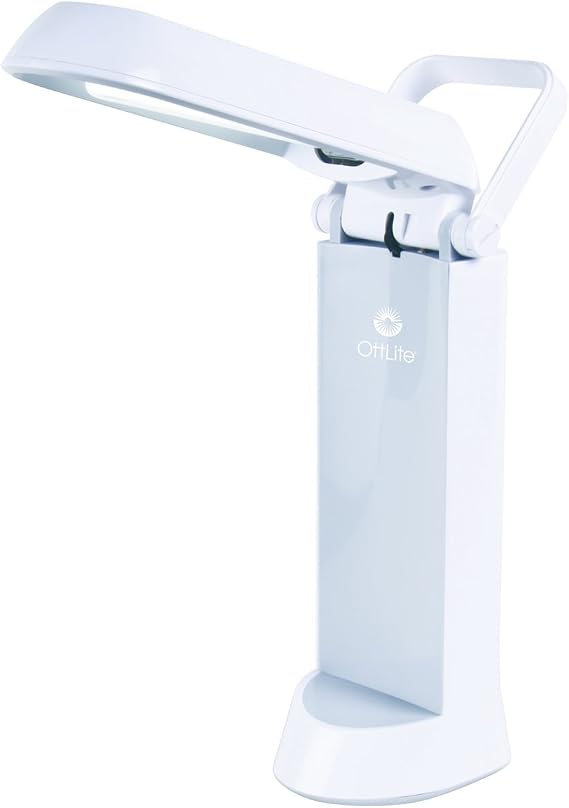 OttLite 717WG3 13-watt Refresh Task Lamp, 4.56" x 5.75" x 12.06", White Finish