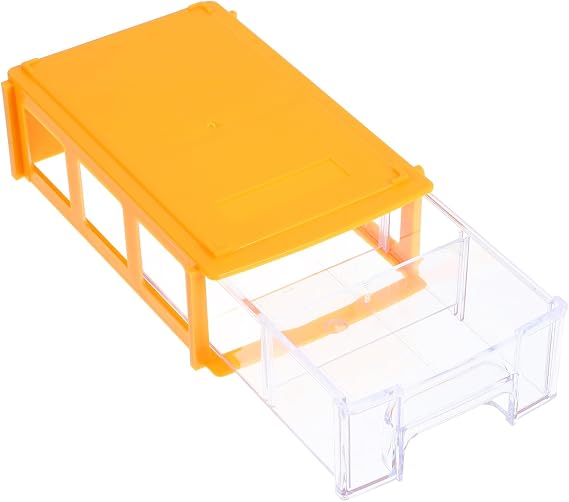 Stackable Plastic Drawer Storage Box with Clear Modular Desktop Organizer for Office and Craft Supplies for Compact Parts and Tool Storage