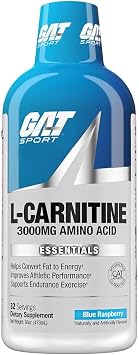 GAT SPORT Essentials Liquid L-Carnitine 3000, Blue Raspberry, 16 oz