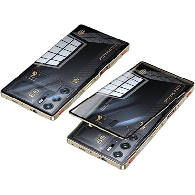 Red Magic 9 Pro Case Metal Bumper Back Case with Removable Aglass Back Panel Lightweight Thin Shock Absorption Translucent Back Cover for Red Magic 9 Pro Frame Cover RM9P-WD-31212 Gold
