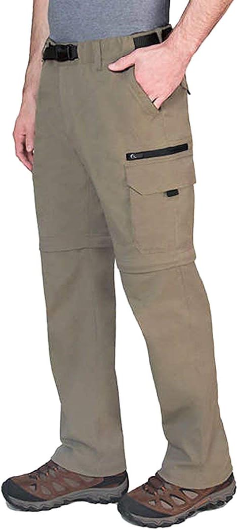 BC Clothing Mens Convertible Lightweight Comfort Stretch Cargo Pants or Shorts (Sand, M x 30)