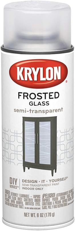 Krylon Frosted Glass Finish, Low Gloss, White, 6 oz